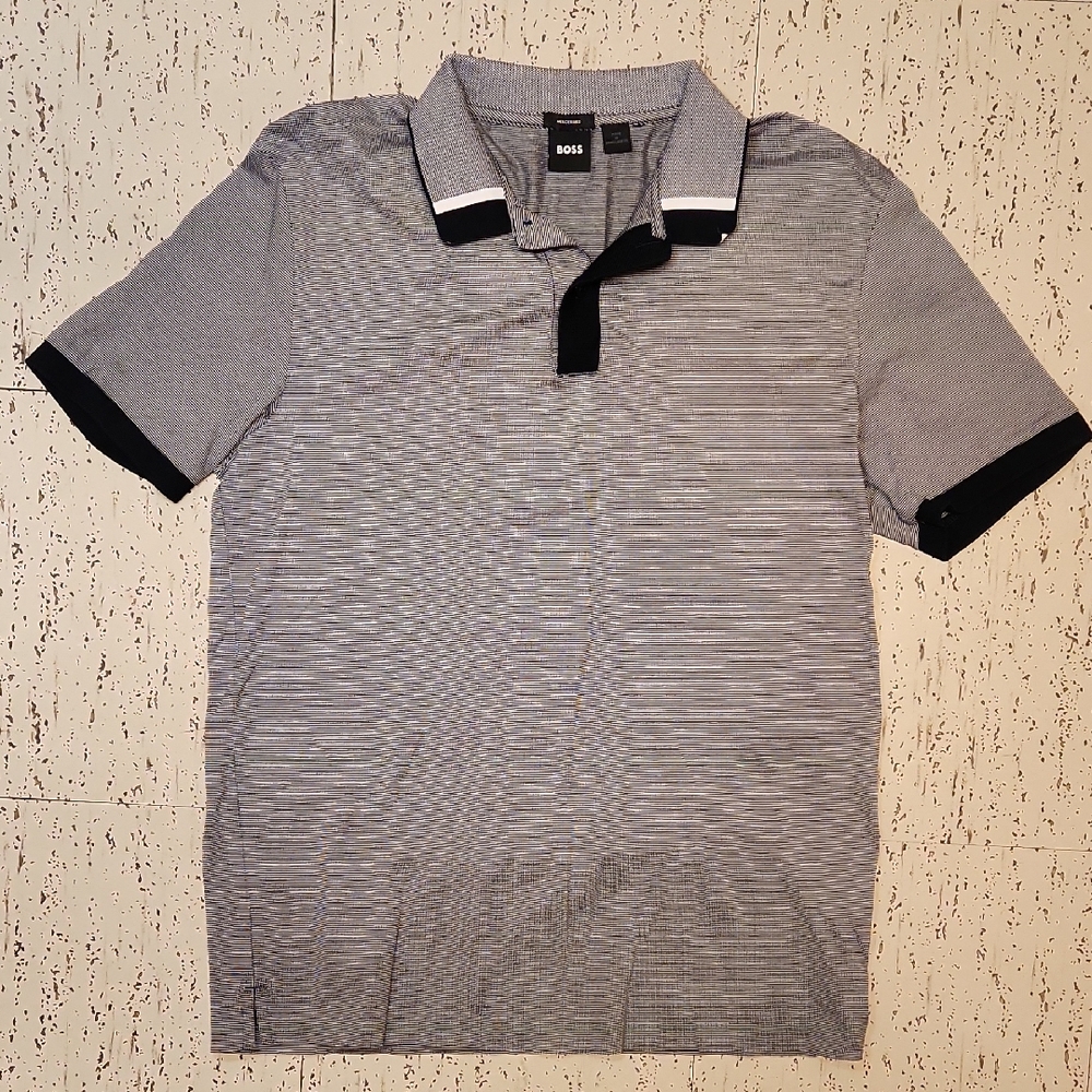 Hugo Boss Mercerised 1/4 Button Down Casual Polo Shirt